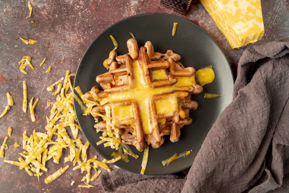 Salted Egg Yolk Waffles